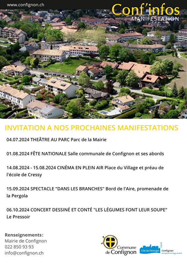 INVITATION A NOS PROCHAINES MANIFESTATIONS