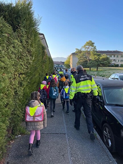 A pied à l'école