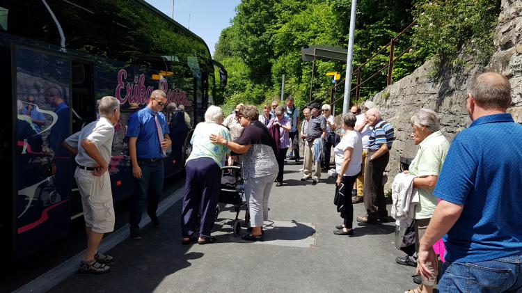 Ankunft bei der Standseilbahn