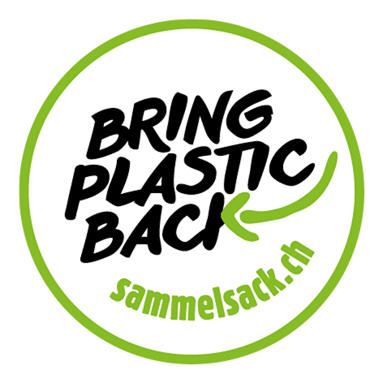 Logo bring plastic back, sammelsack