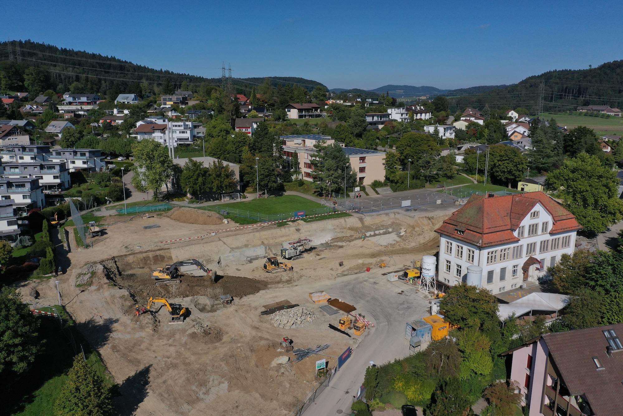 Baustelle neue Sporthalle am 22.9.22
