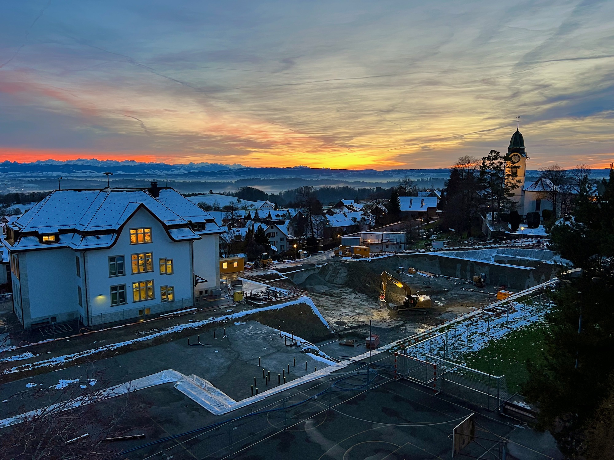 Baustelle neue Sporthalle am 19.12.22