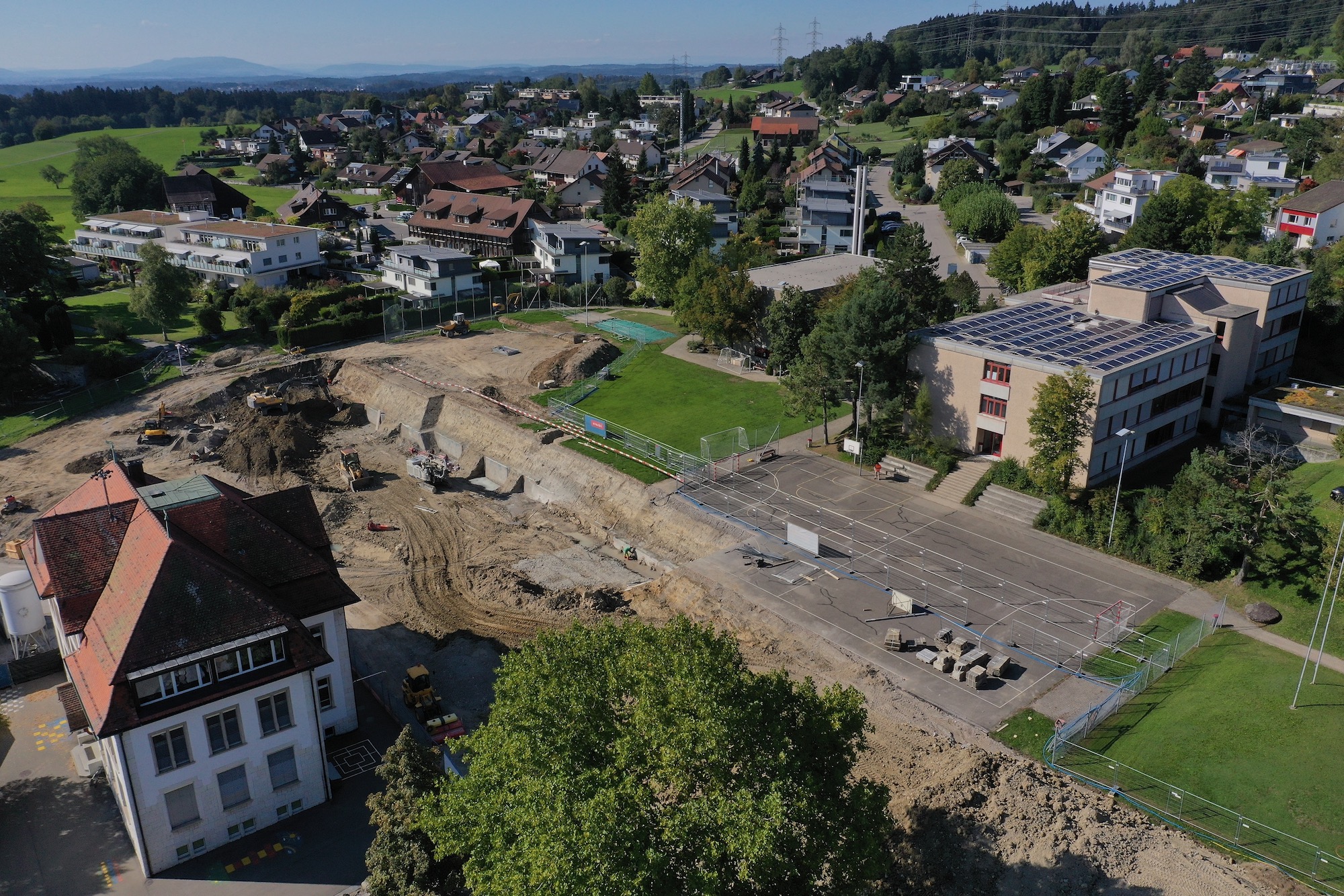 Baustelle neue Sporthalle am 22.9.22