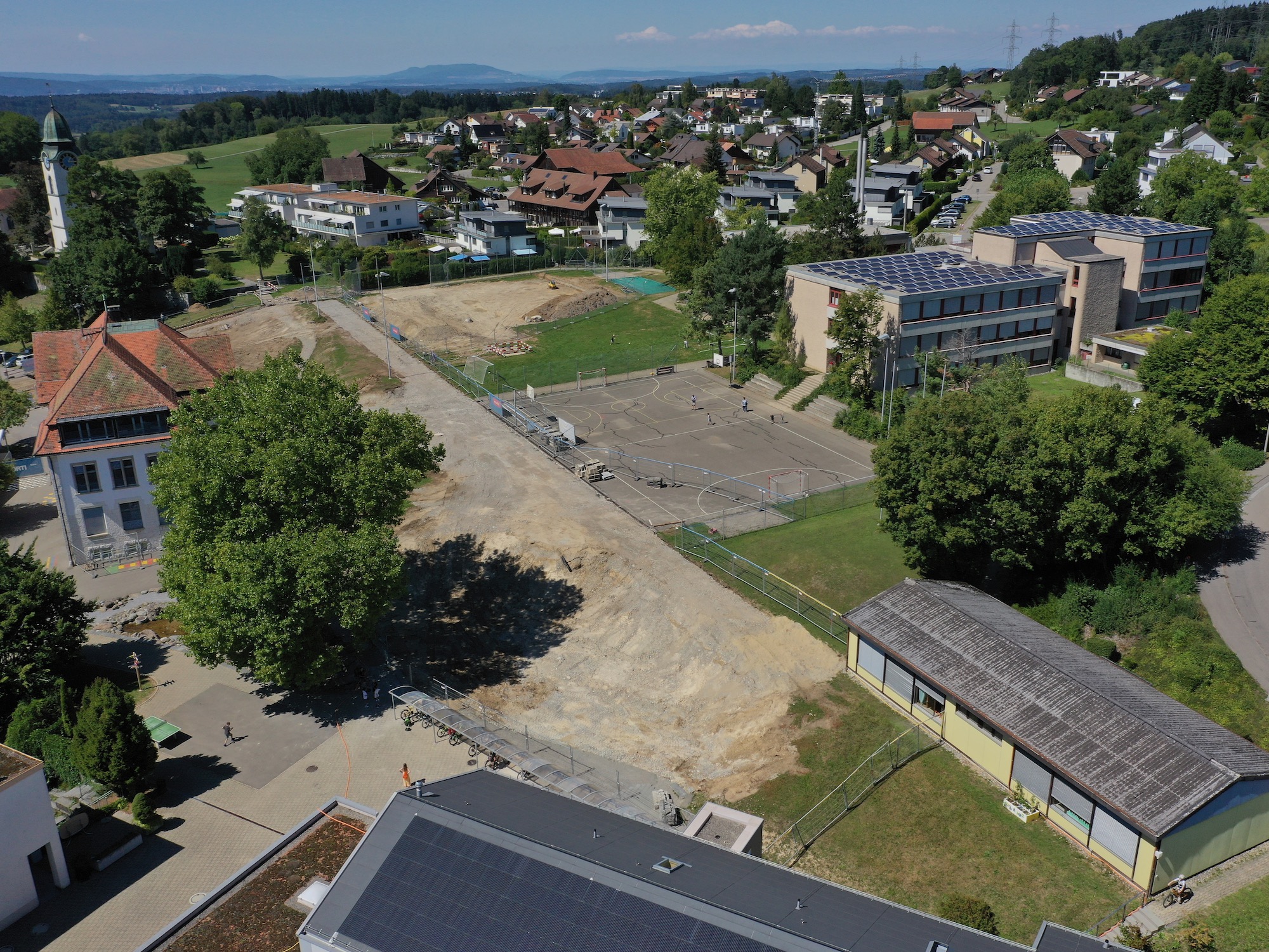 Baustelle neue Sporthalle am 23.8.22