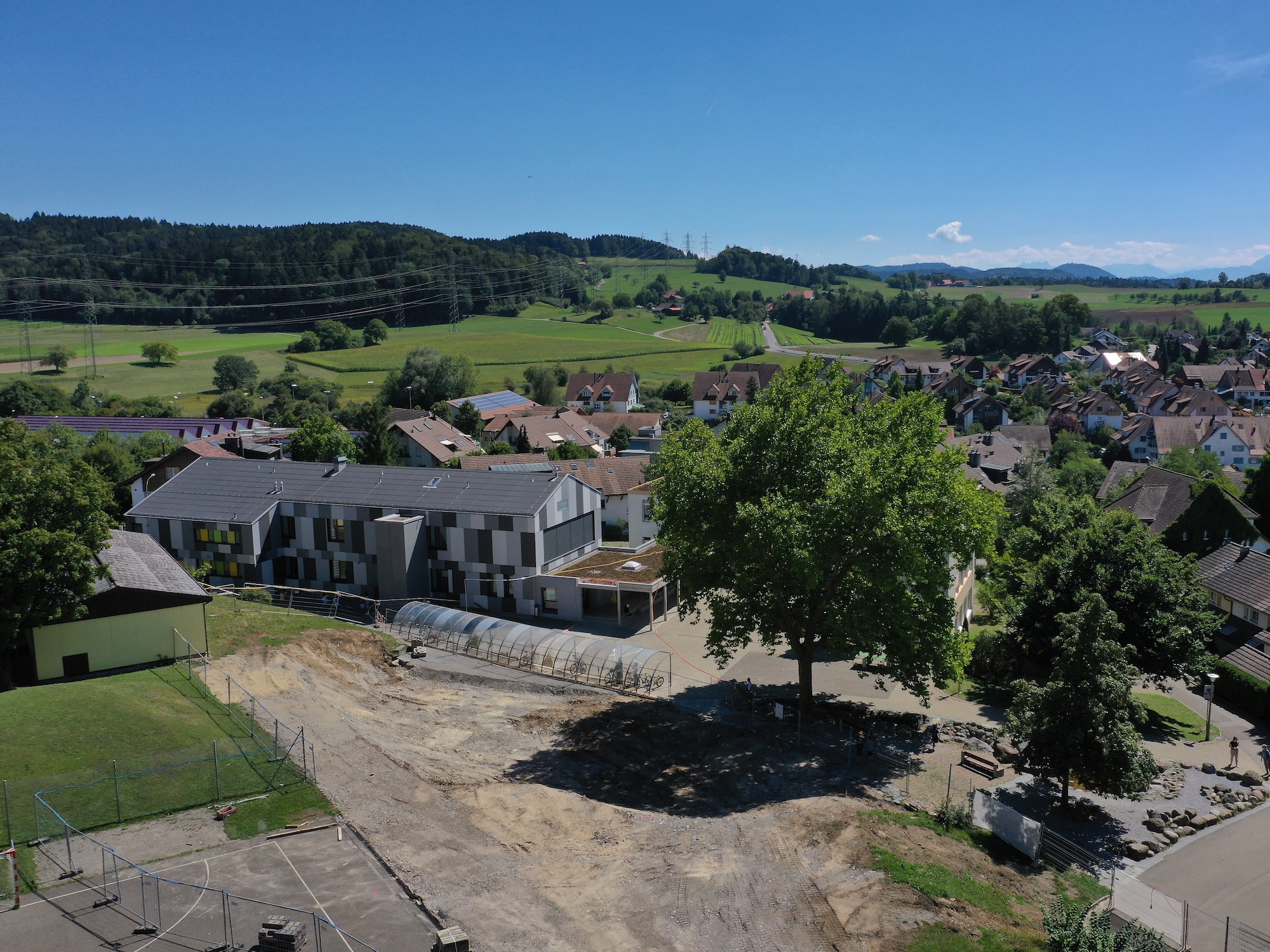 Baustelle neue Sporthalle am 23.8.22