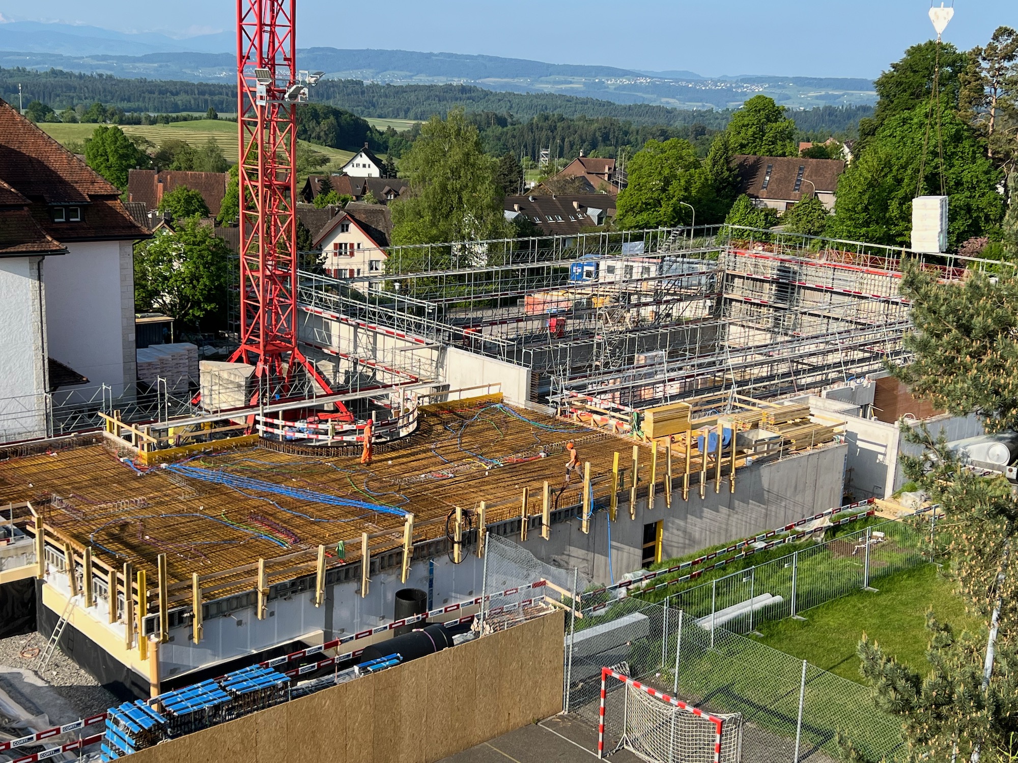 Baustelle neue Sporthalle am 22. Mai 2023