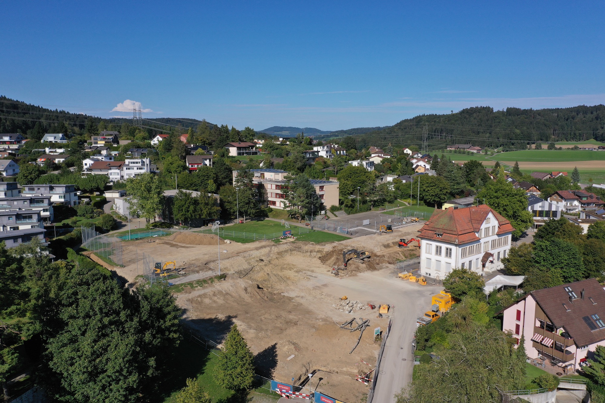 Baustelle neue Sporthalle am 5.9.22