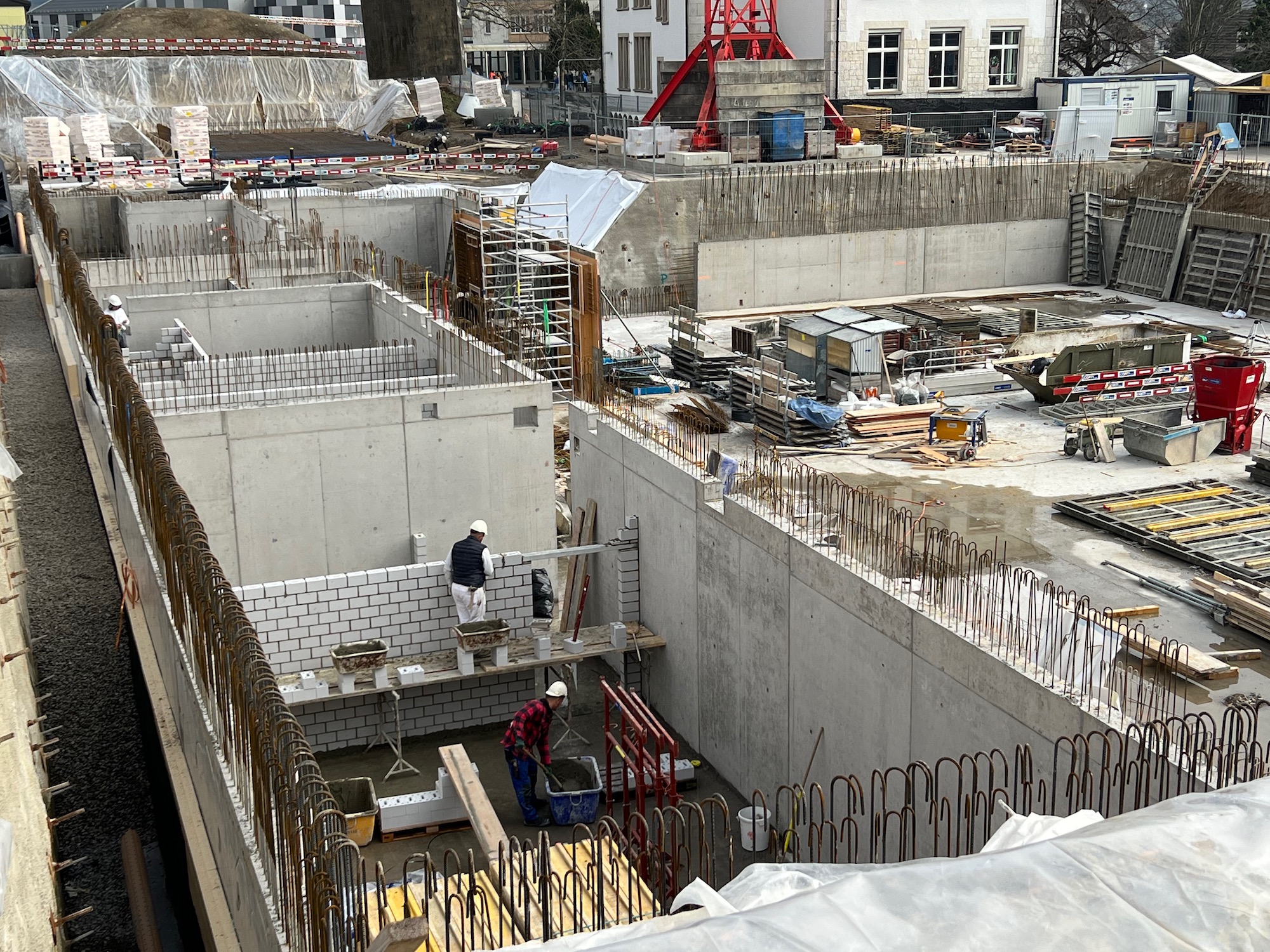 Baustelle neue Sporthalle am 3. März 2023