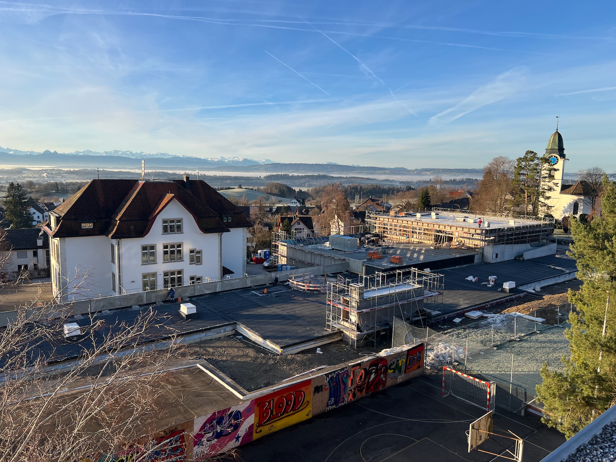 Blick vom Wettsteinschulhaus, 29. 1. 23