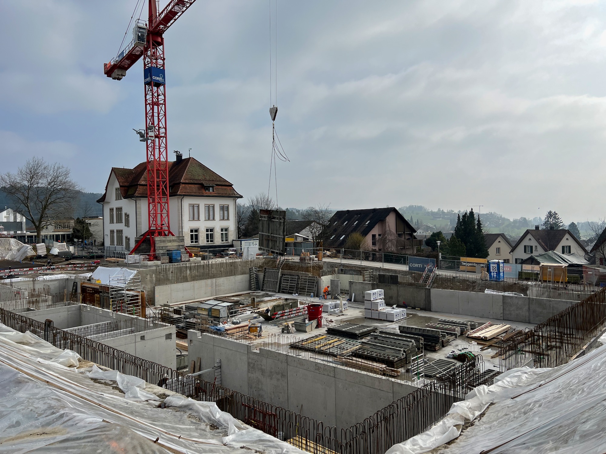 Baustelle neue Sporthalle am 3. März 2023