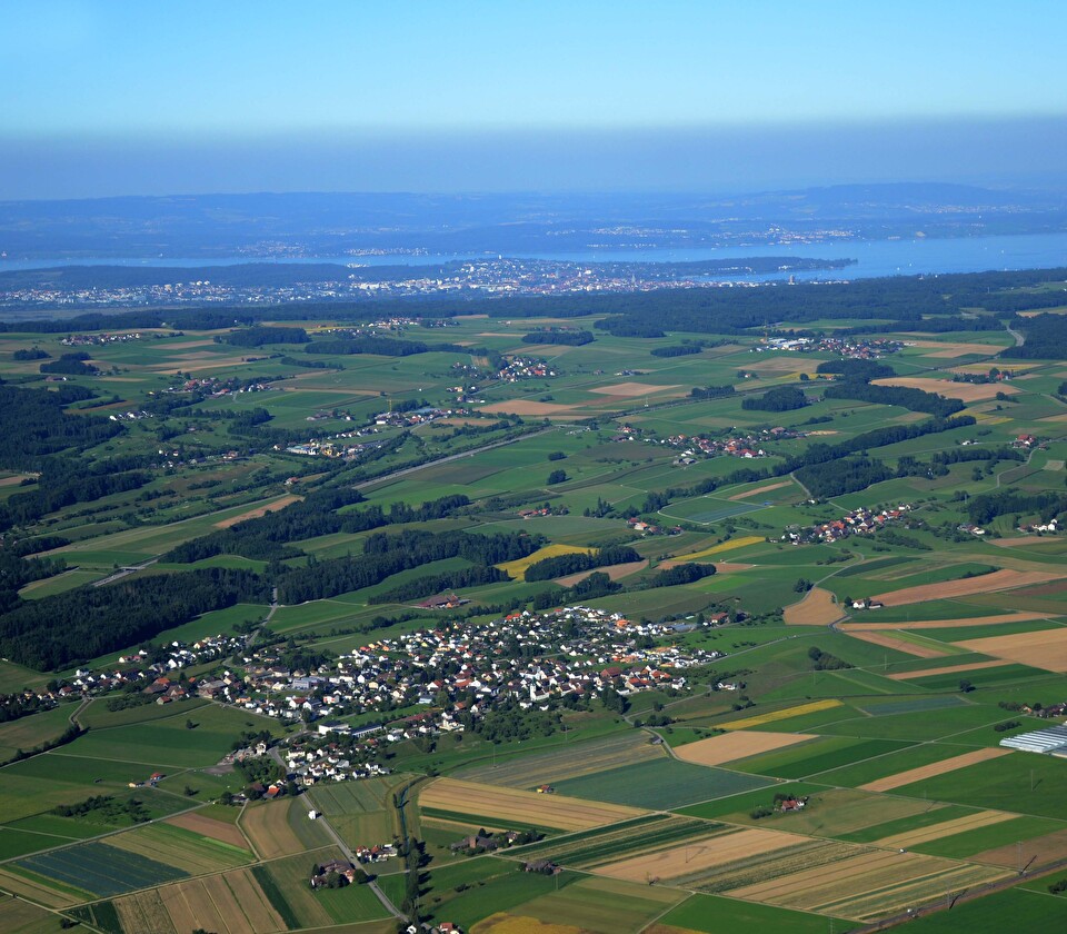 Flugaufnahme mit Bodensee