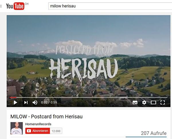 Der Start des Kurzvideos mit Blick über Herisau.