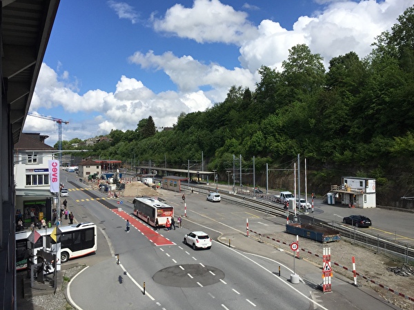 übersicht Bahnhofplatz Mai 2024 während Abbruch