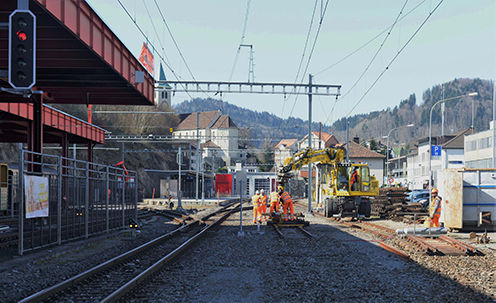 Bauarbeiten am Bahnhof der Appenzeller Bahnen