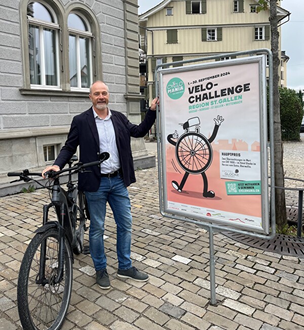 Peter Künzle, Resssortleiter Tiefbau/Umweltschutz, machte auch mit bei der Cyclomania-Challenge.