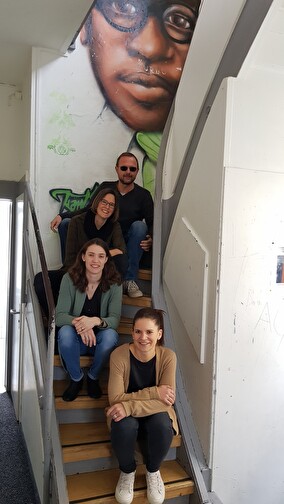 Das Team freut sich auf die Jubiläumsfeier (v. unten): Leiterin Anne Herz-Barbey, Kerstin Link, Gabriela Schwarzkopf-Mäusli und Martin Keel.