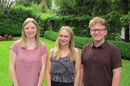 Die erfolgreichen Lernenden der Gemeinde Herisau: Michèle Weber, Jessica Büchi und Jan Ledergerber.