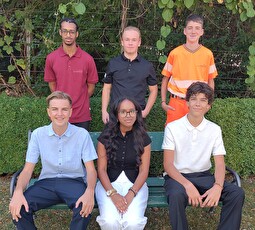 Legende: Die neuen Lernenden der Gemeinde Herisau: Oben von links Brahane Meharie Habtemariam, Tuure Marcolin und Finn Willuns, unten von links Fabio Koller, Gelila Kiros und Mihajlo Obrenovic. 