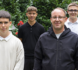 Die neuen Lernenden Ben Schneider, Din Kalac, Marcel Köppel und Stefan Stankovic (von links).