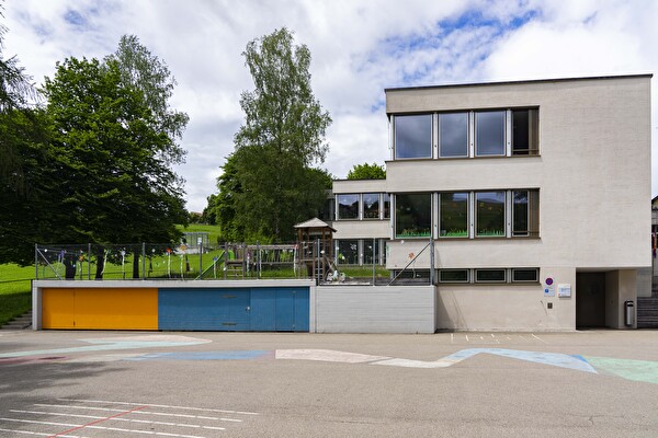 Der Doppelkindergarten wird im südöstlichen Bereich in die Schulanlage Müli integriert.