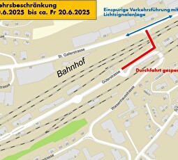 Übersicht über die Verkehrsbehinderungen.