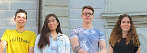 Die erfolgreichen Lernenden der Gemeinde Herisau: Yannick Burtscher, Isabella Süess, Rico Heinrich und Anina Jäger. 