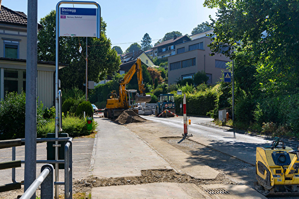 Bauarbeiten an der Eggstrasse.