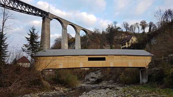 Die neu sanierte Kubelbrücke im Sittertobel zwischen Stein und Herisau.