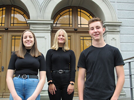 Die neuen Lernenden der Gemeinde Herisau (v.l.): Romina di Pierri, Janine Breitenmoser und Manuel Keller.