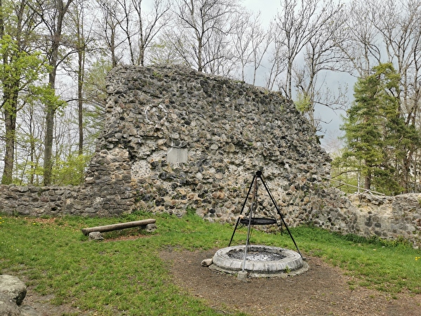 Die westseitige Mauer der Ruine Rosenberg ist statisch geschwächt.