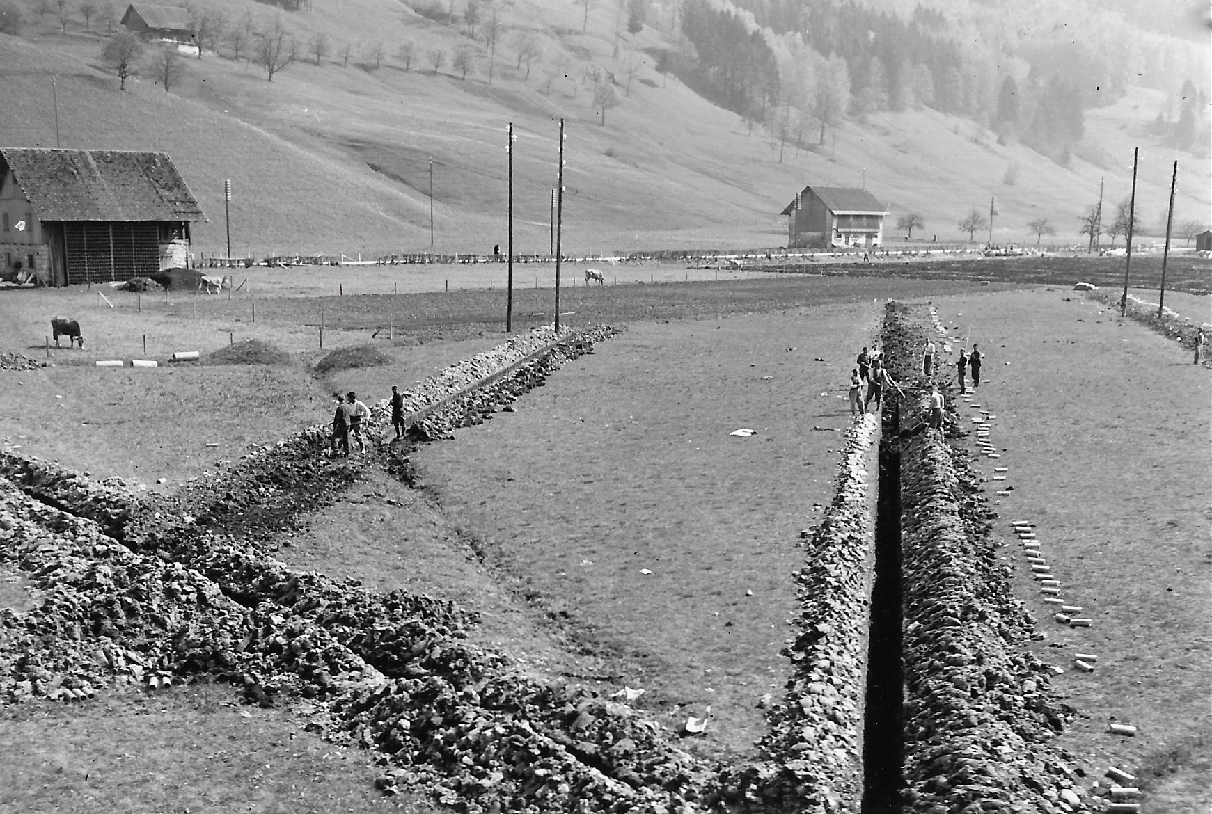 Bau der Drainagen