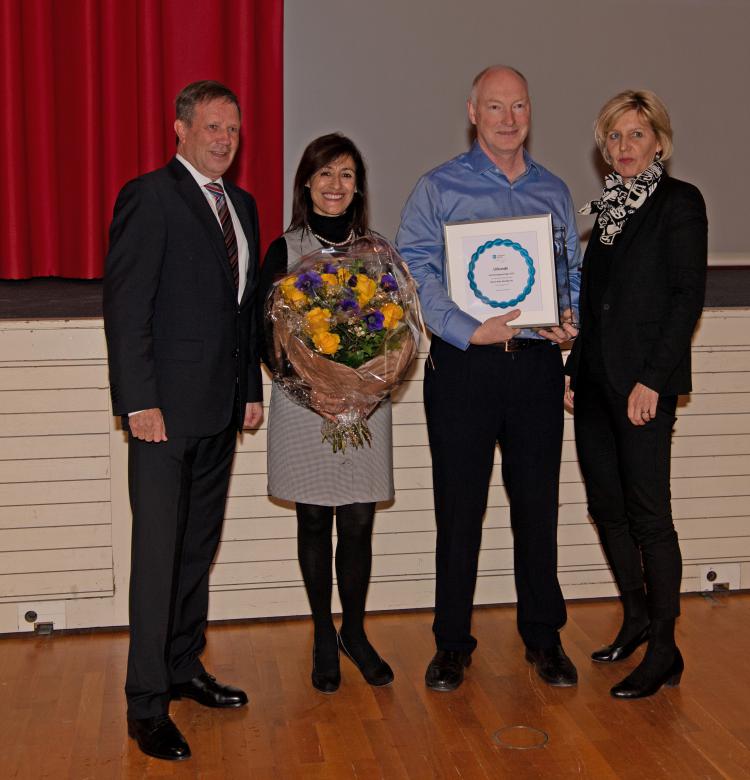 Gemeindepräsident Remo Zberg, Herr und Frau Keller, Gemeindevizepräsidentin Christa Blättler