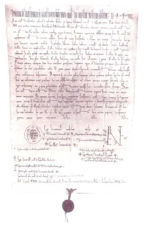 C'est à la 8ème ligne de cette bulle du pape Innocent II du 30 avril 1139, en faveur de Romainmôtier, que figure la première mention de Vallorbe