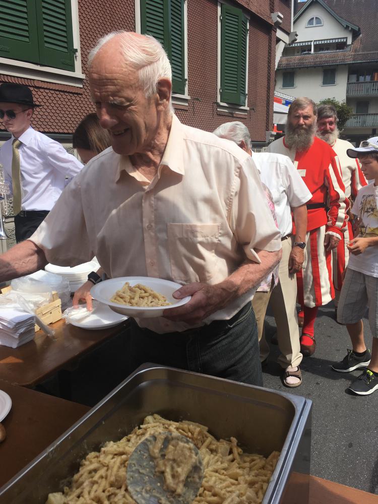 Bundesfeier 2018 im Dorfkern mit 1. Augustansprache von Regierungsrat Christian Schäli.