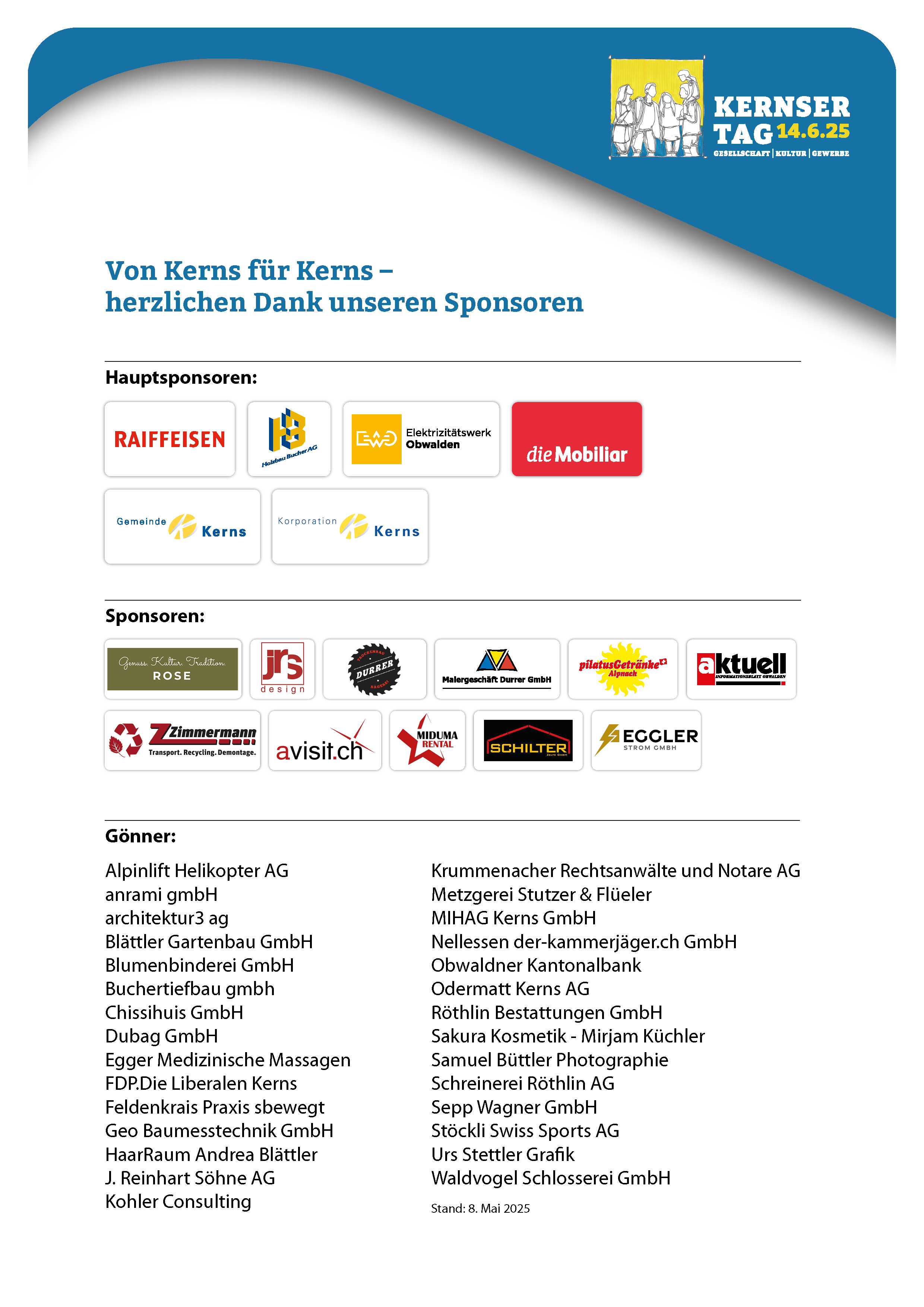Sponsoren Kernser Tag