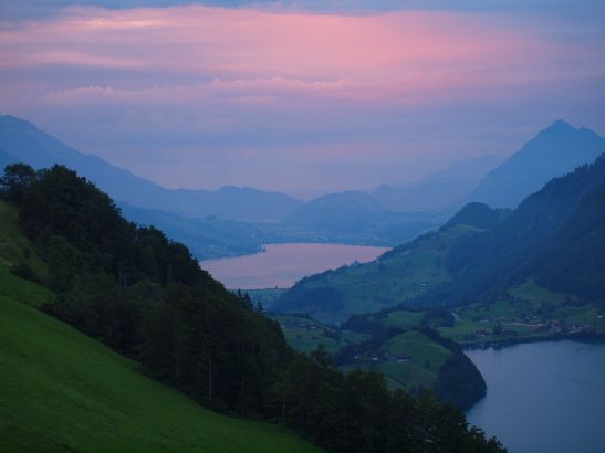 Blick auf Lungerer- und Sarnersee