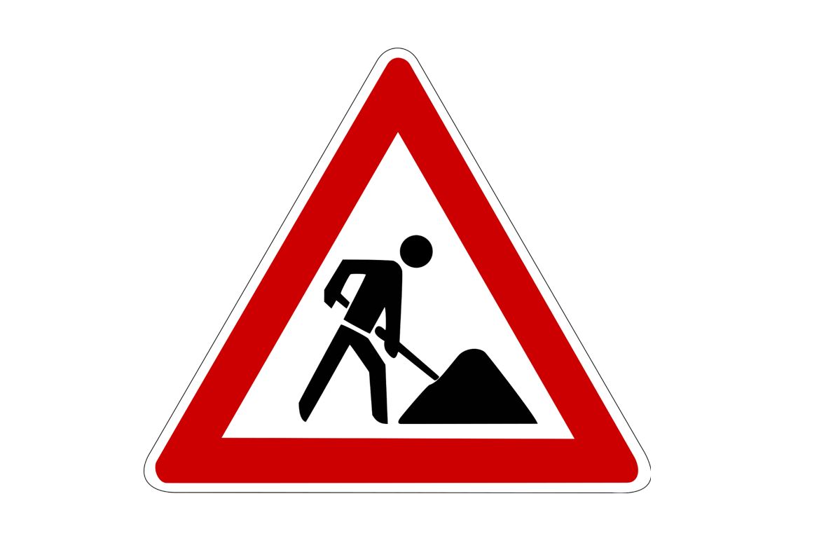 Schild Baustelle