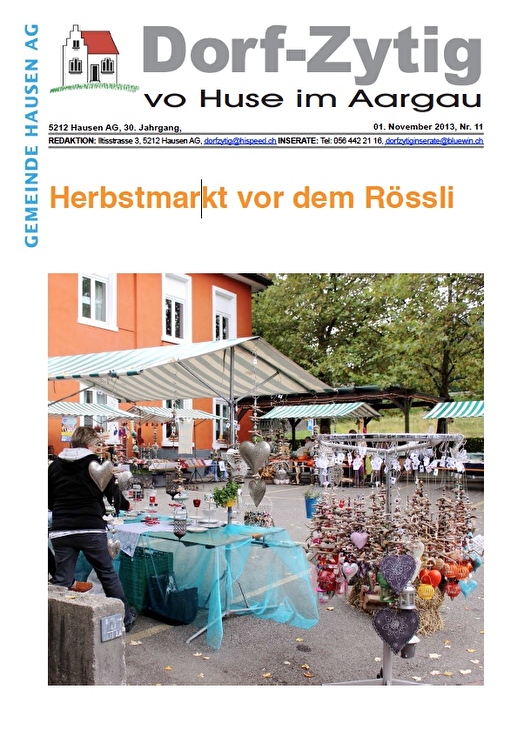 Ansicht Titelseite  Dorf-Zytig Nr. 11/13