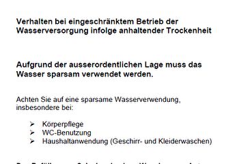 Sparsamer Umgang mit Trinkwasser