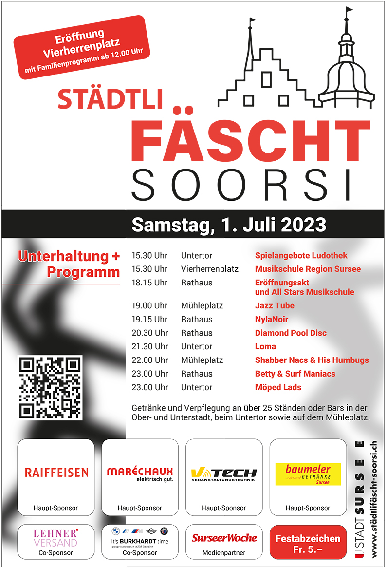 Programm Städtli-Fäscht Soorsi 2023