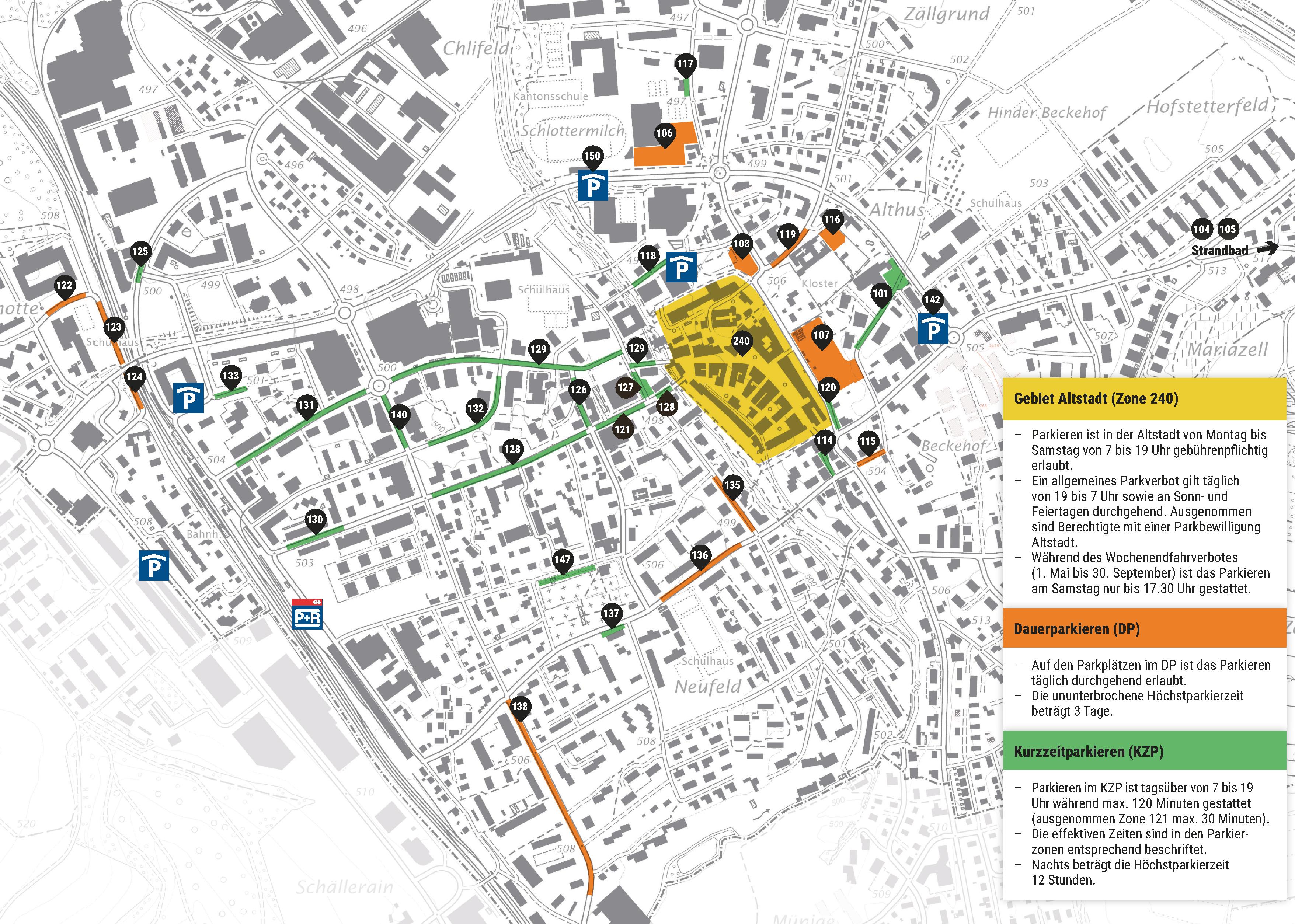 Flyer Parkieren in der Stadt Sursee