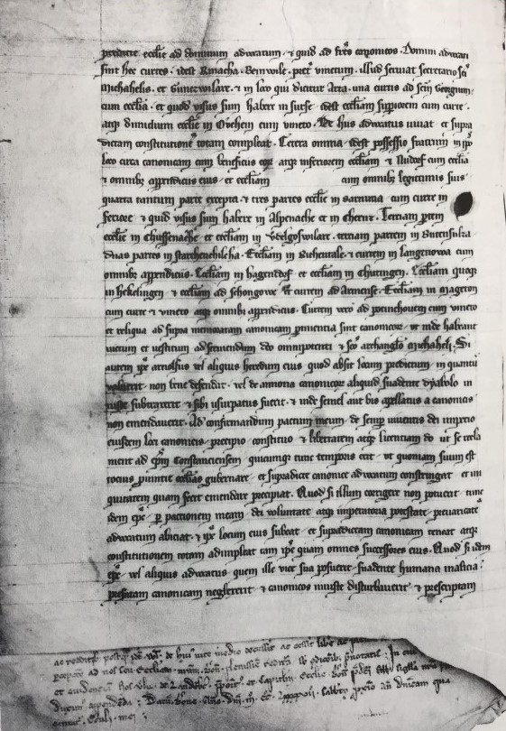 Urkunde erste Erwähnung Oberkirch