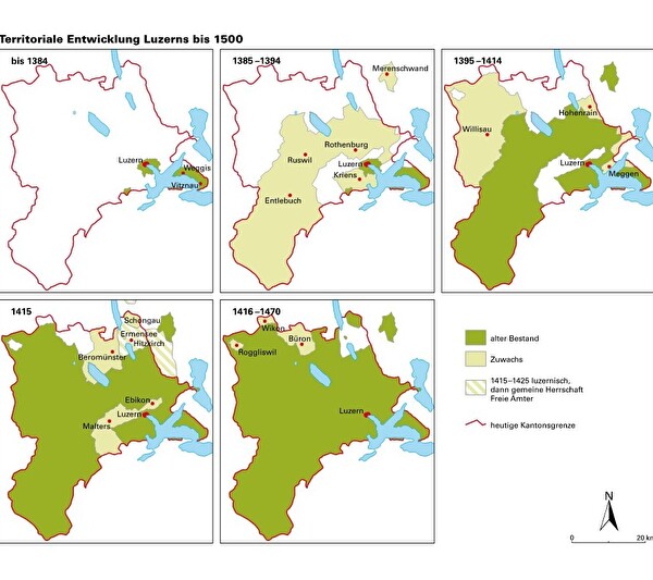 Territoriale Entwicklung Luzerns bis 1500