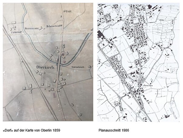 Vergleich Dorf 1859 - 1986