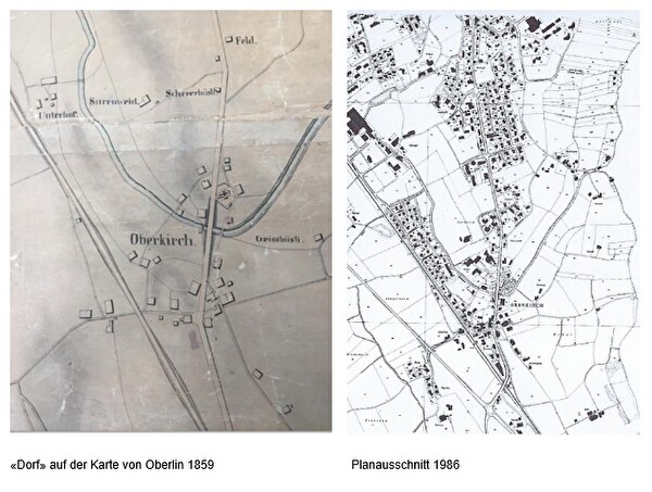 Vergleich Dorf 1859 - 1986