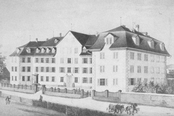 Die Seidenspinnerei Blattmann, Diezinger & Co. wurde 1811 erbaut. Heute dient das Haus der Stadtverwaltung Wädenswil.