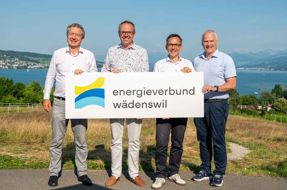Der Verwaltungsrat der Energieverbund Wädenswil AG: Von links Christof Wolfer, Jonas Erni (Präsident), Romeo Deplazes und Andrea Zinsli. (Foto: Anja Kutter)