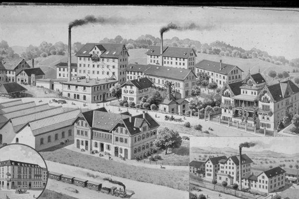Die Tuchfabrik Fleckenstein, im Bild um 1890, wurde 1900 zur Tuwag.