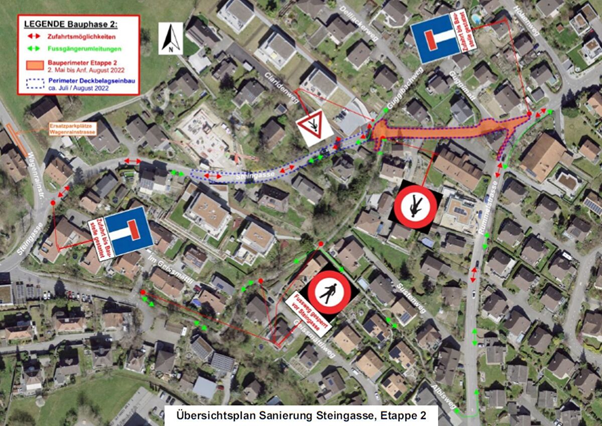 Wohlen Baustelleninformation Sanierung Steingasse 2. Etappe