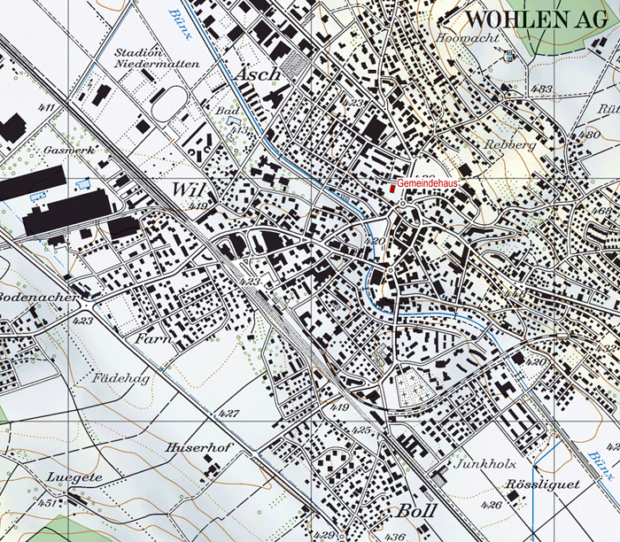 Lageplan Gemeindehaus Wohlen